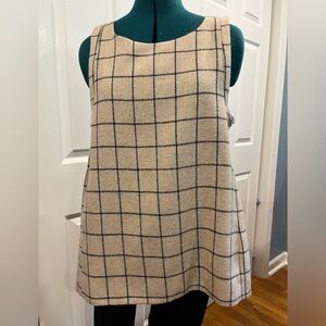 KOCH windowpane beige/black-navy plaid tunic